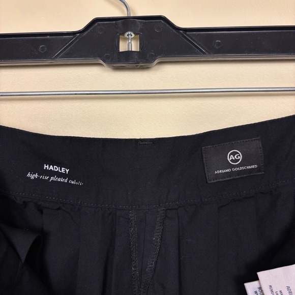AG ADRIANO GOLDSCHMIED 100% Cotton Hadley Pleated Culotte Pants Black Size 28 - Picture 5 of 14